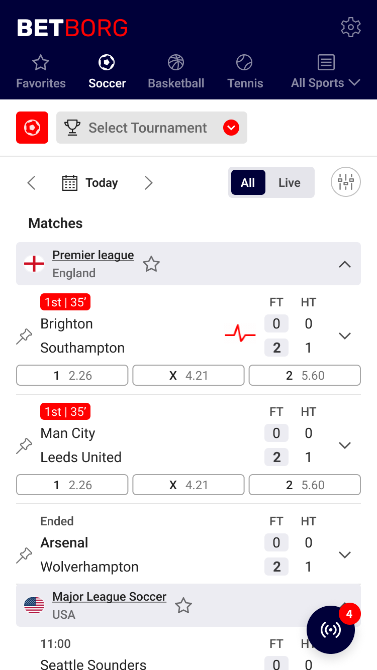 LiveScore Rich Match Listing